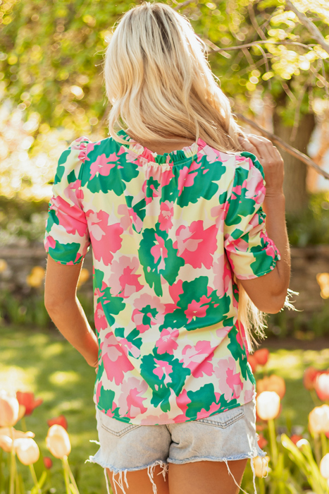 Jolene Ruched Short Sleeve Blouse