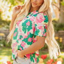  Jolene Ruched Short Sleeve Blouse