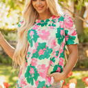  Jolene Ruched Short Sleeve Blouse