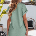  Jolie Textured Crinkle Short Sleeve T-Shirt Dress