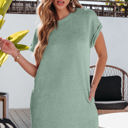  Jolie Textured Crinkle Short Sleeve T-Shirt Dress