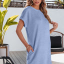  Jolie Textured Crinkle Short Sleeve T-Shirt Dress