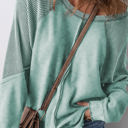  Jolie Waffle Exposed Seam Raglan Sweatshirt