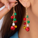 Racing Red Jordan Bells Dangle Hook Earrings