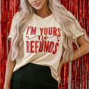 Khaki Large Jordyn No Refunds Graphic Tee