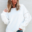 White Large Jordyn Rainbow Pullover Sweatshirt