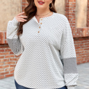  Jordyn Sleeve Henley top Long Sleeve PLUS Top