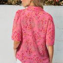  Josephine Floral Wide Short Sleeve Loose Top