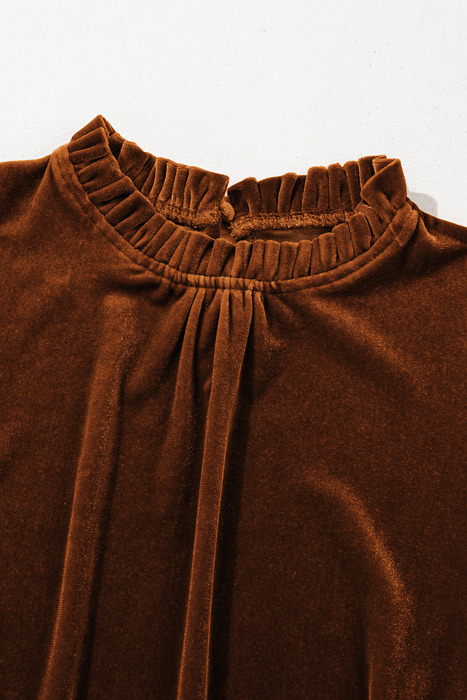 Josephine Puff Sleeve Velvet Top