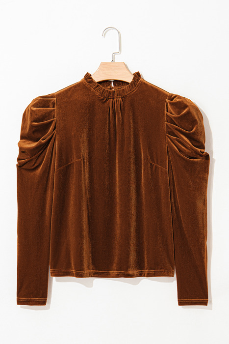 Josephine Puff Sleeve Velvet Top