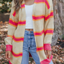  Josephine Stripe Long Knitted Cardigan