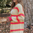  Josephine Stripe Long Knitted Cardigan