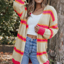  Josephine Stripe Long Knitted Cardigan