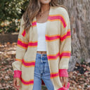  Josephine Stripe Long Knitted Cardigan