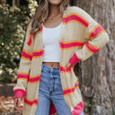  Josephine Stripe Long Knitted Cardigan