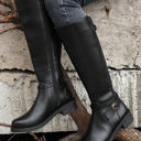  Josie Zipper Knee High Low Heel Boots