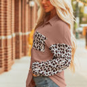  Journee Leopard Ribbed Casual Shacket