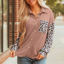  Journee Leopard Ribbed Casual Shacket