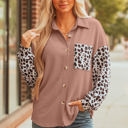  Journee Leopard Ribbed Casual Shacket