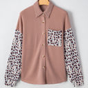  Journee Leopard Ribbed Casual Shacket