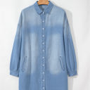  Journee Medium Washed Denim Shirt Dress