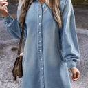 Beau Blue Medium Journee Medium Washed Denim Shirt Dress