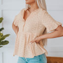  Jovie Split V Neck Babydoll Top