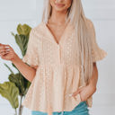  Jovie Split V Neck Babydoll Top