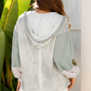  Jream Colorblock Casual Hooded Top