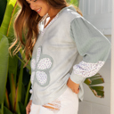  Jream Colorblock Casual Hooded Top