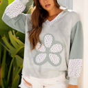  Jream Colorblock Casual Hooded Top