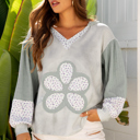  Jream Colorblock Casual Hooded Top