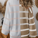  Jream Stripe Colorblock Oversized Sweater