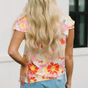  Judith Multicolor Flutter Sleeves Floral Blouse