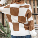  Julia Checkered Button Sweater Cardigan