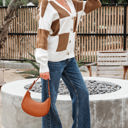  Julia Checkered Button Sweater Cardigan