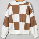  Julia Checkered Button Sweater Cardigan