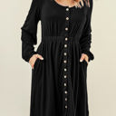  Julianna Button Up High Waist Long Sleeve Dress