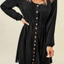  Julianna Button Up High Waist Long Sleeve Dress