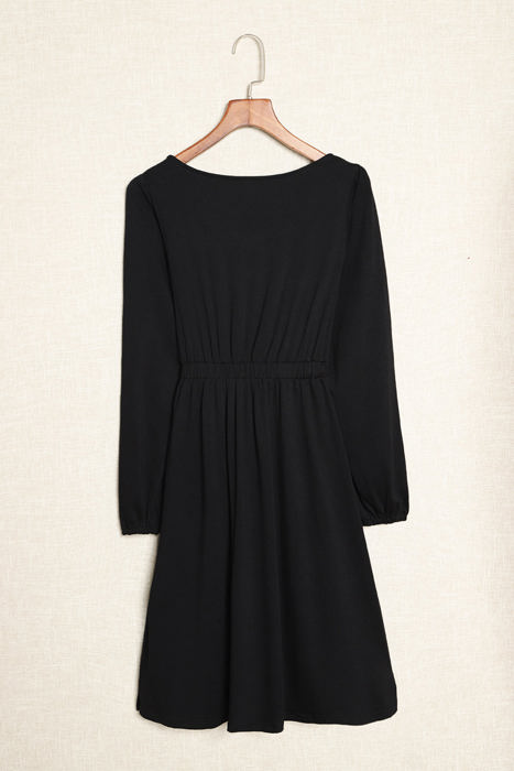 Julianna Button Up High Waist Long Sleeve Dress