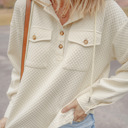  Julie Textured Neckline Side Hoodie