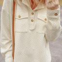  Julie Textured Neckline Side Hoodie