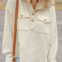 Apricot Large Julie Textured Neckline Side Hoodie
