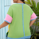  Juliet Plus Size Exposed Seam Patchwork Top