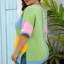  Juliet Plus Size Exposed Seam Patchwork Top