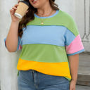  Juliet Plus Size Exposed Seam Patchwork Top