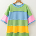  Juliet Plus Size Exposed Seam Patchwork Top