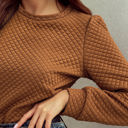  Juliet Quilted Puff Sleeve Pullover Sweatshirt