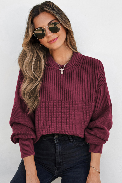 Julietta Mixed Textured Knitted Sweater