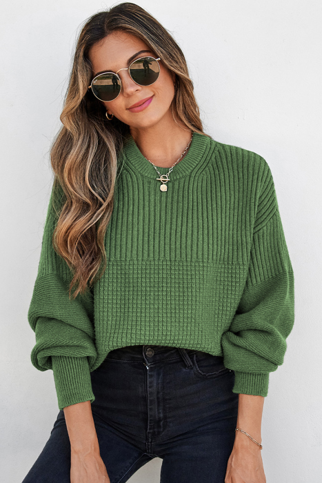 Julietta Mixed Textured Knitted Sweater
